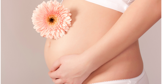 preganant belly with flower