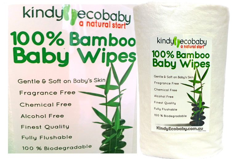 Two packages of Kindly Ecobaby 100% Bamboo Baby Wipes on a white background