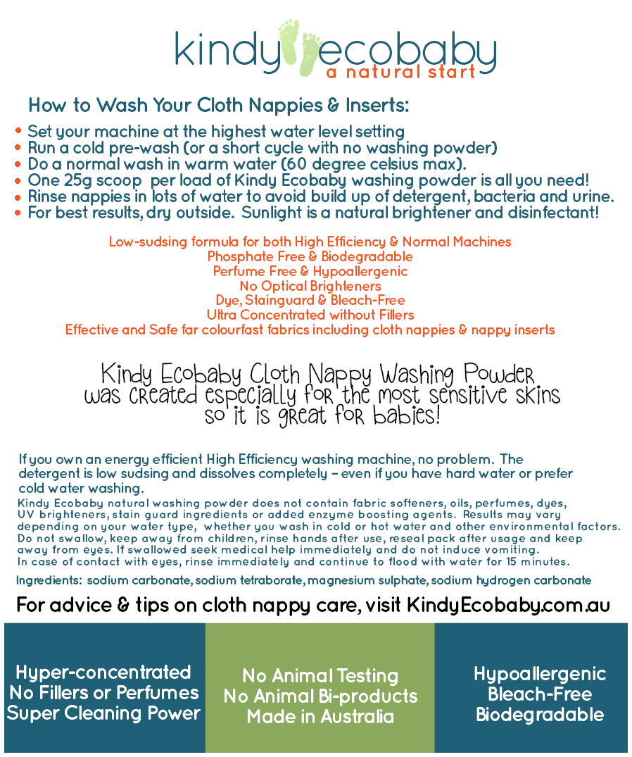 Eco Laundry Powder – Natural, Grey-Water Safe (1kg / 2.5kg / 5kg)