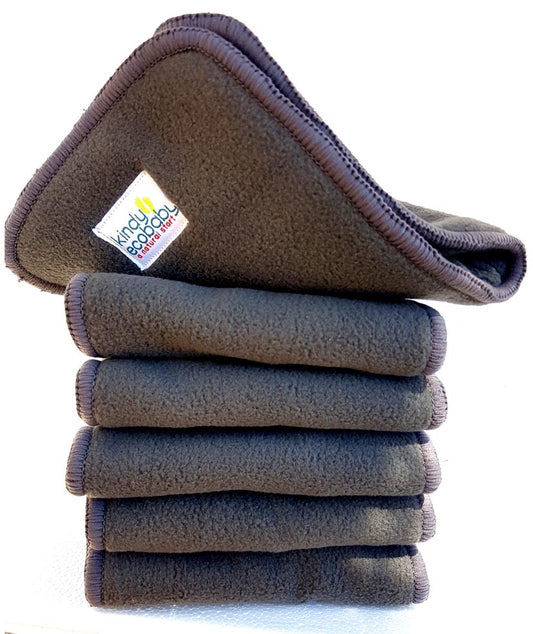 Charcoal Bamboo Nappy Inserts – 5 Layer Night Boosters (5, 10 or20 Pack)