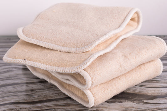 Hemp & Cotton Nappy Inserts – 4 Layer, Super Absorbent (5, 10 or 20 Pack)