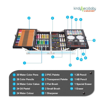 145-Piece Kids Art Case – Unicorn Design (Complete Drawing & Painting Set)