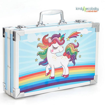 145-Piece Kids Art Case – Unicorn Design (Complete Drawing & Painting Set)
